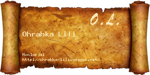 Ohrabka Lili névjegykártya
