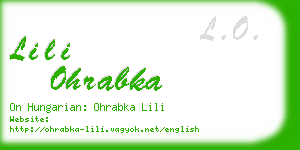 lili ohrabka business card